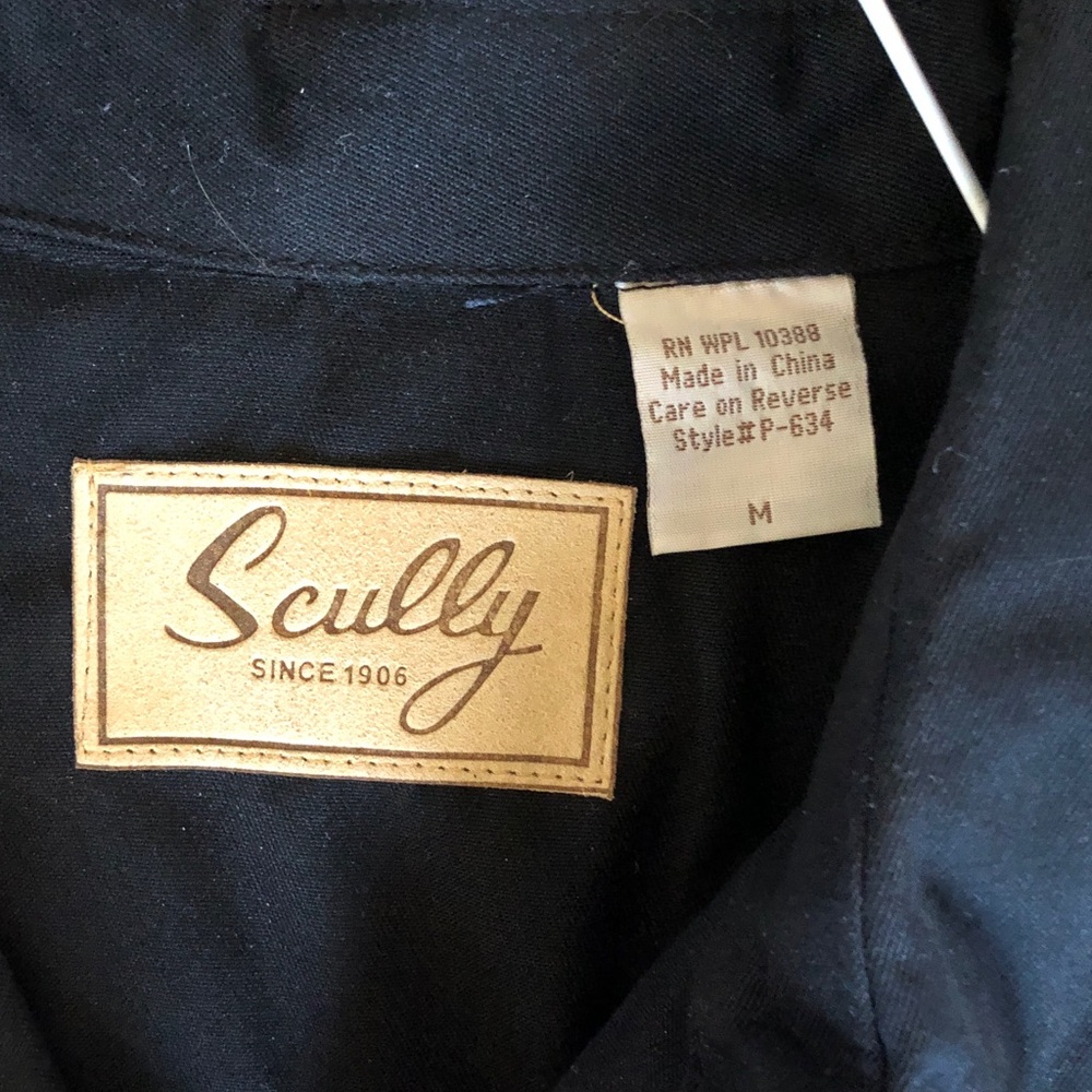 Scully Black Western Shirt with Purple Floral Yoke and Cuffs - Picture 2 of 4